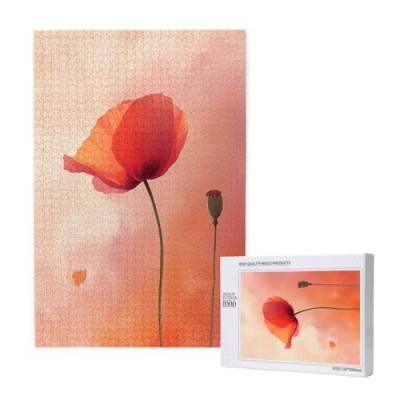 Puzzle Blume,Puzzle 4000 Teile Mohn Holzpuzzle Erwachsene mit Geschenkbox und Poster,Schwieriges,Unterhaltsames,Herausforderndes,Geeignet für Anfänger ab 14 Jahren,Geschenke für Männer/Frauen M-1696 von Yeogcohe